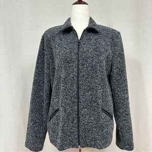 CLIO Vintage Gray Tweed Zip-Up Jacket Blazer